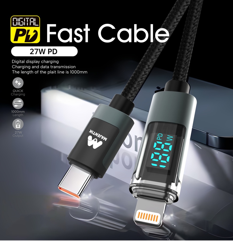 كابل CL-002 LED من النوع C إلى Lightning