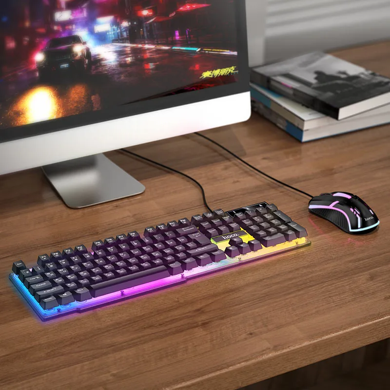 طقم لوحة مفاتيح وماوس ألعاب مضيء رائع GM11